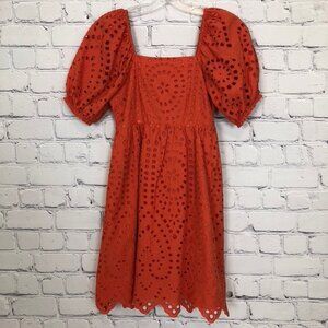 Hyacinth House Orange Eyelet Dress Size XXS